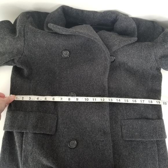 Preston & York Petites Dark Gray 100% Wool Double Breasted Long Coat Size 8P - Picture 4 of 16